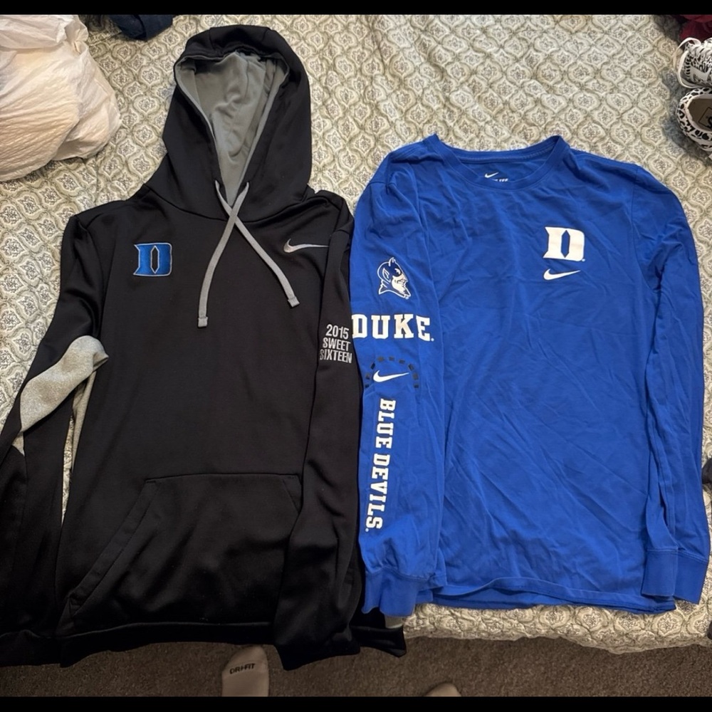 Nike Men's Black Hoodie & Royal Blue Long Sleeve Duo - Duke Blue Devils